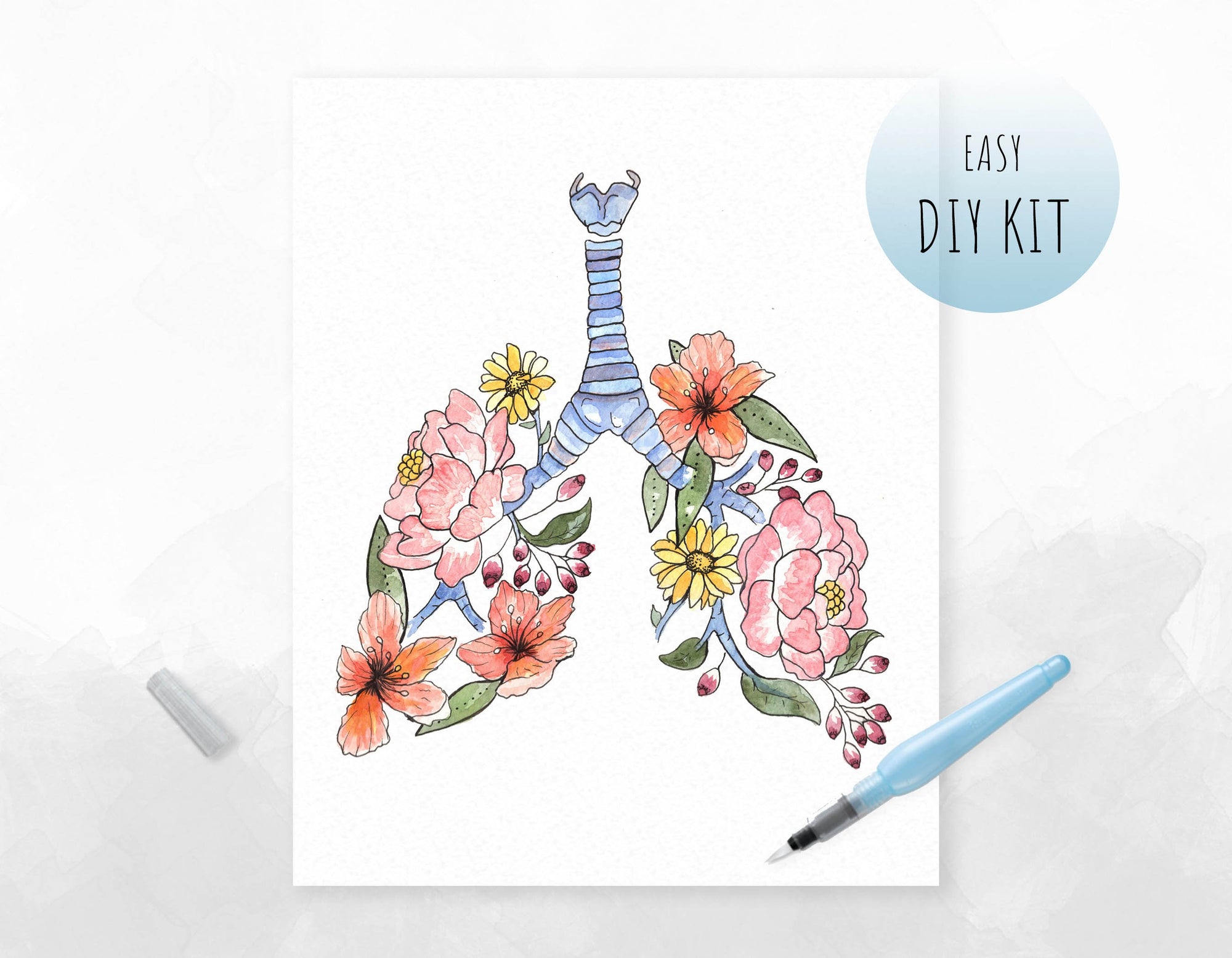 DIY Watercolor Lungs
