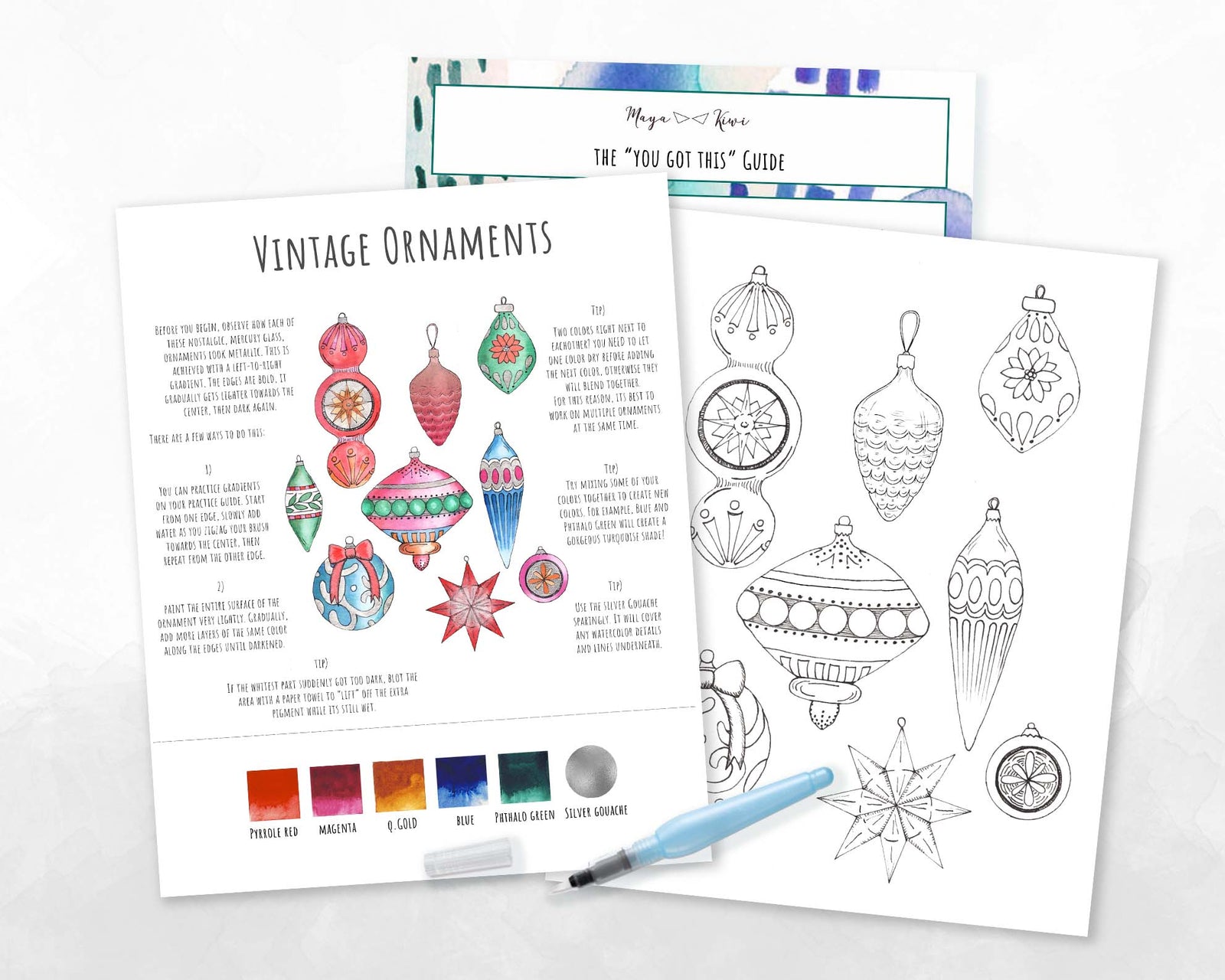 Vintage Ornaments Mockup