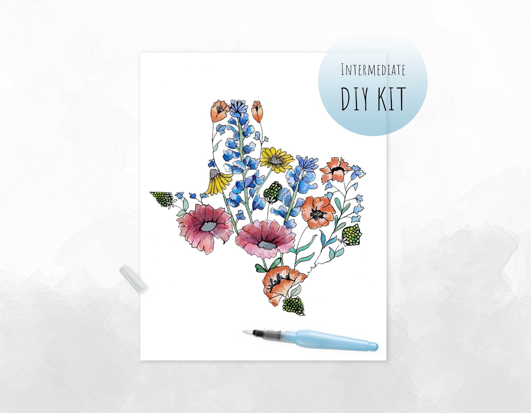 Paint Kit: Watercolor Texas Wildflowers - mayaxkiwi