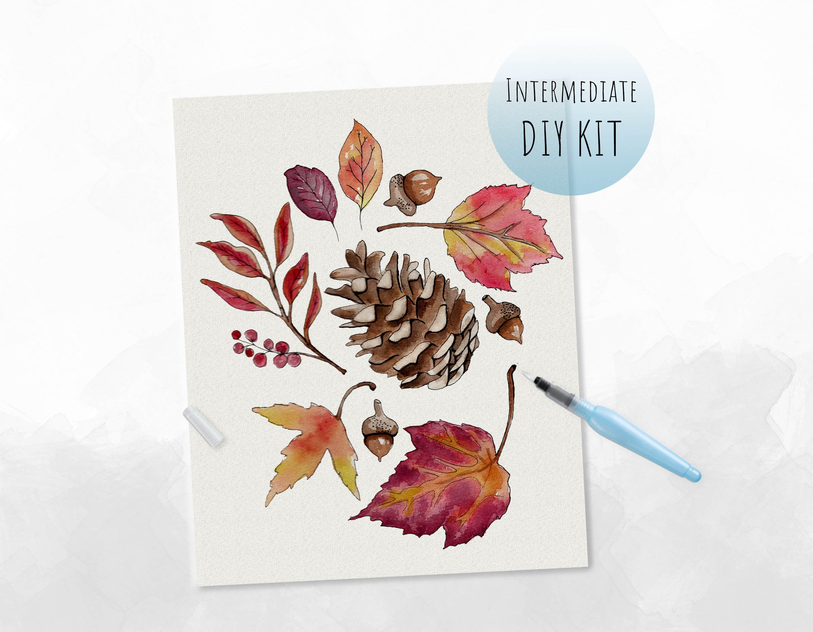 Fall Tree Watercolor Tutorial (Easy Hand Painted Cards) - Kimenink