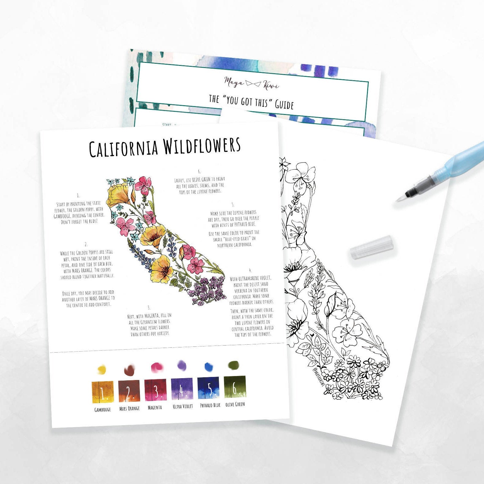  Watercolor Kit for Adults, Floral Watercolors, DIY