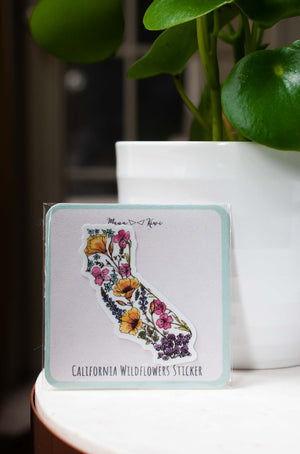 California Sticker | Watercolor Wildflowers