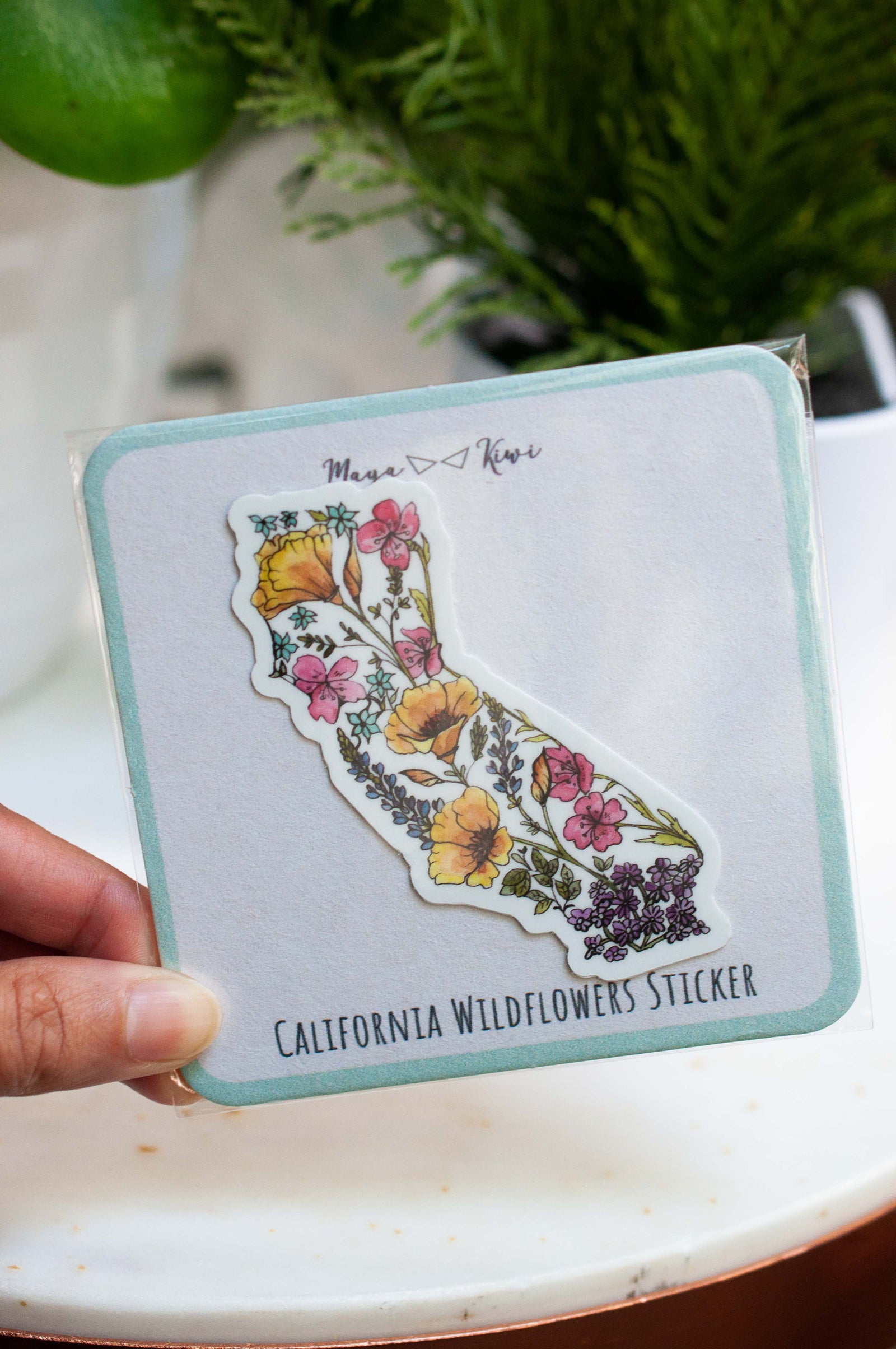 California Sticker | Watercolor Wildflowers