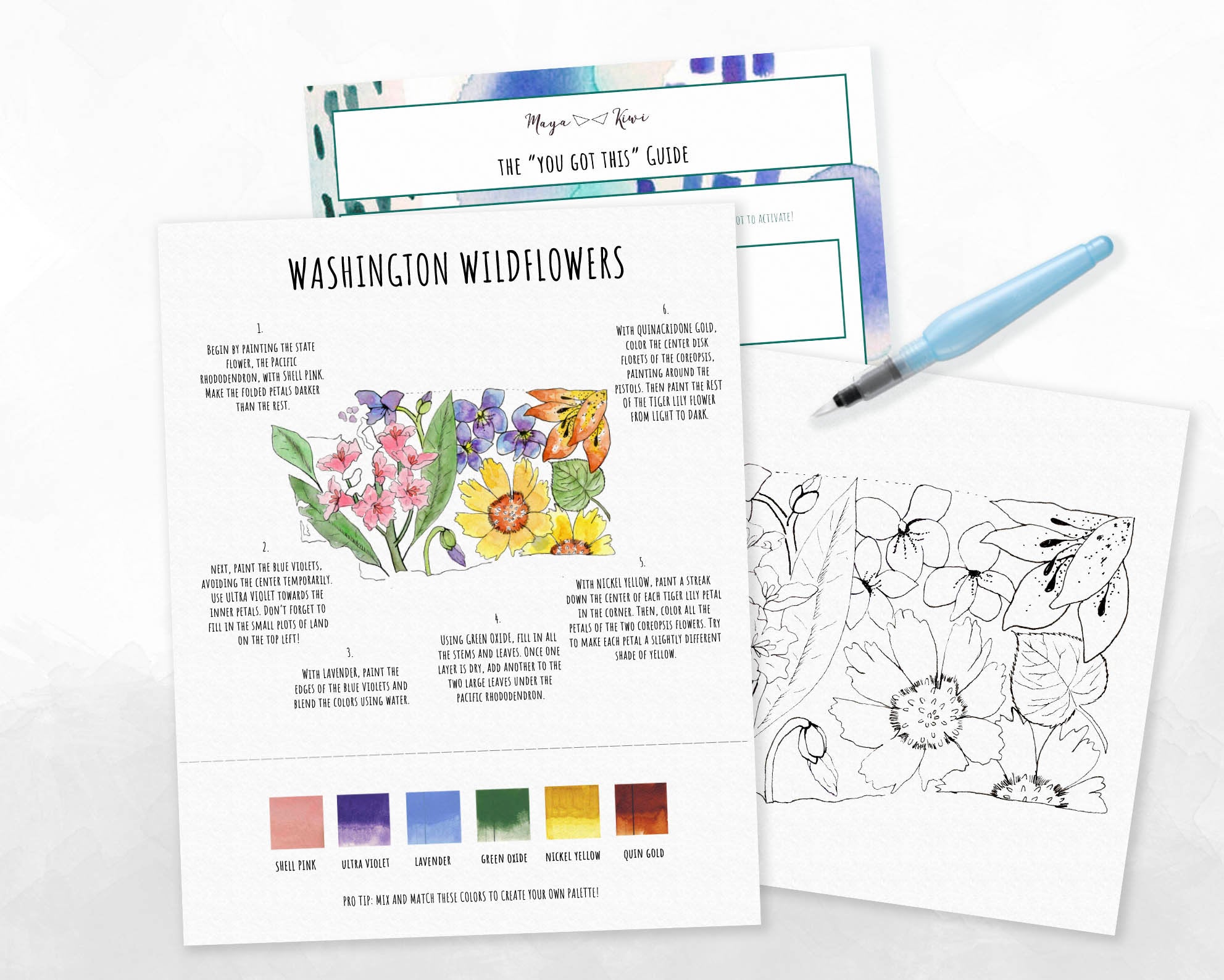 Watercolour Sketchbook (Blue Wildflowers)